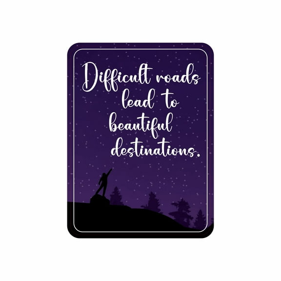 Portrait Round Plus Difficult Roads Lead To Beautiful Destinations Wall or Door Sign | Inspiration and Motivation Affirmation Quote - Small