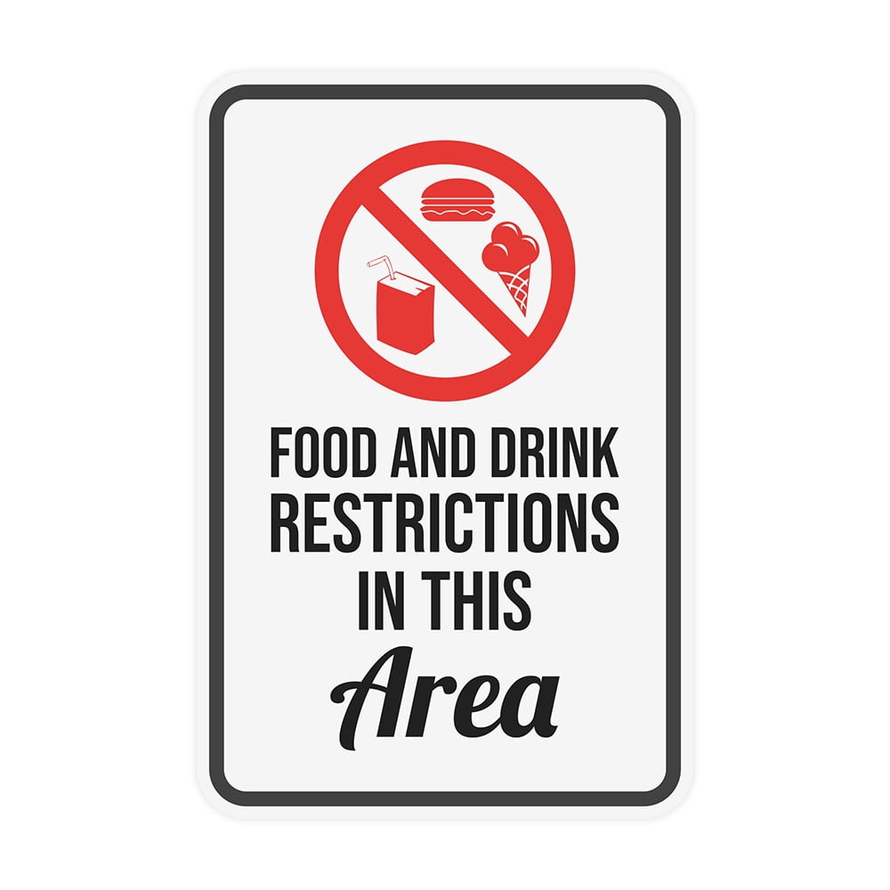 Portrait Round Plus Food and Drink Restrictions In This Area Wall or ...