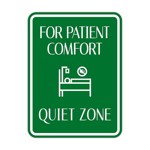 Portrait Round Plus For Patient Comfort – Quiet Zone Wall or Door Sign | Patient-Specific Rooms - Medium
