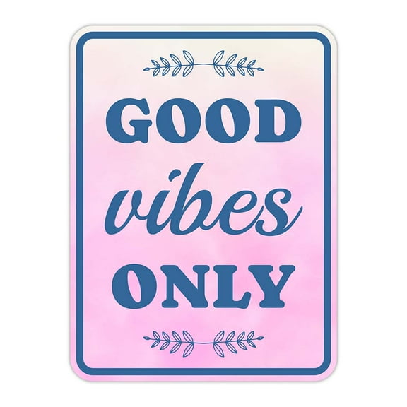 Portrait Round Plus Good Vibes Only Wall or Door Sign | Funny Novelty Home Signs | Home Reminders For Families - Large
