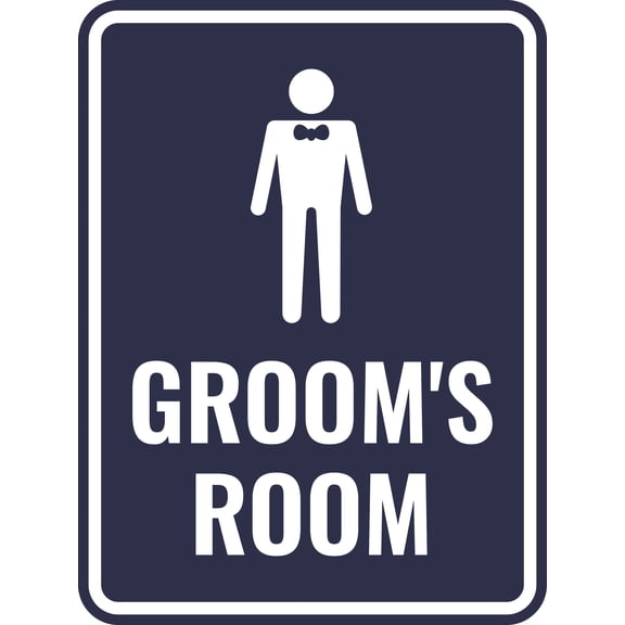 Portrait Round Plus Groom's Room Wall or Door Sign | Weddings & Events Signage - Small