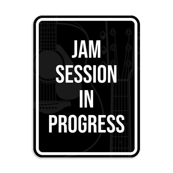 Portrait Round Plus Jam Session In Progress Wall or Door Sign | Music Decor - Large