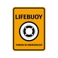 thumbnail image 1 of Portrait Round Plus Lifebuoy Throw in Emergencies Wall or Door Sign | Boats & Yachts Signage - Large, 1 of 7