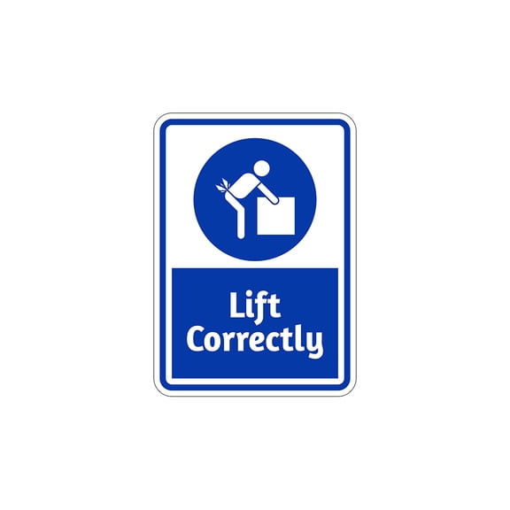 Portrait Round Plus Lift Correctly Wall or Door Sign - Medium