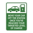 thumbnail image 1 of Portrait Round Plus Move Your Car Off The Station Once You've Reached Your Targeted Level of Charge Door or Wall Sign | Electric Vehicle Charging Station | Parking -Small, 1 of 1