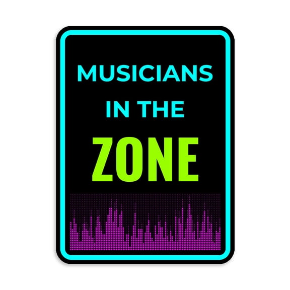 Portrait Round Plus Musicians In the Zone Wall or Door Sign | Music Decor - Medium
