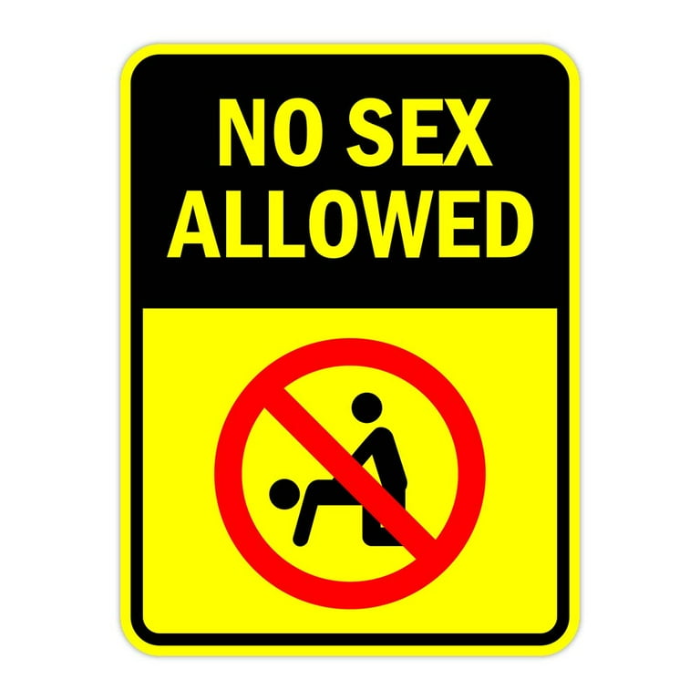 Portrait Round Plus No Sex Allowed Door or Wall Sign - Funny ...