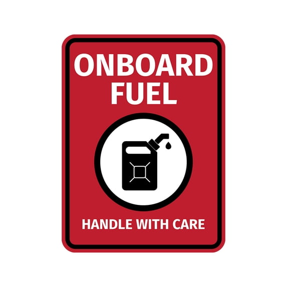 Portrait Round Plus Onboard Fuel Handle With Care Door or Wall Sign | Boats & Yachts Signage - Small