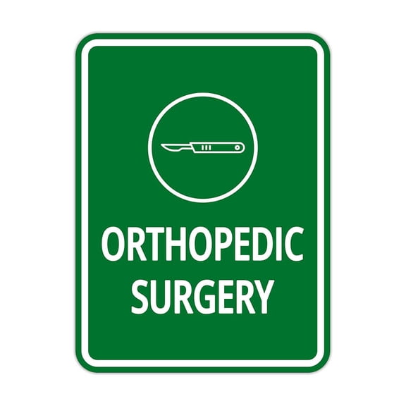Portrait Round Plus Orthopedic Surgery Wall or Door Sign | Patient-Specific Rooms - Small