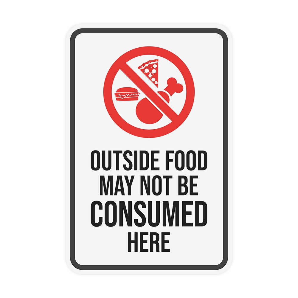 Portrait Round Plus Outside Food May Not Be Consumed Here Wall or Door ...