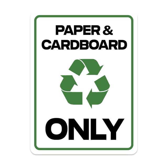 Portrait Round Plus Paper & Cardboard Only Wall or Door Sign | Office ...