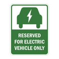 thumbnail image 1 of Portrait Round Plus Reserved For Electric Vehicle Only Door or Wall Sign | Electric Vehicle Charging Station | Parking - Large, 1 of 1