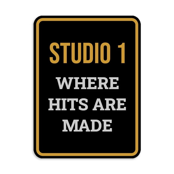 Portrait Round Plus Studio 1 Where Hits Are Made Wall or Door Sign | Music Decor - Small