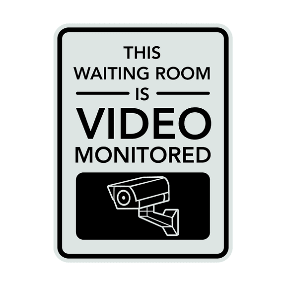 Portrait Round Plus This Waiting Room Is Video Monitoredy Wall or Door Sign | Office Rules Sign for Waiting Area & Group Sessions - Small