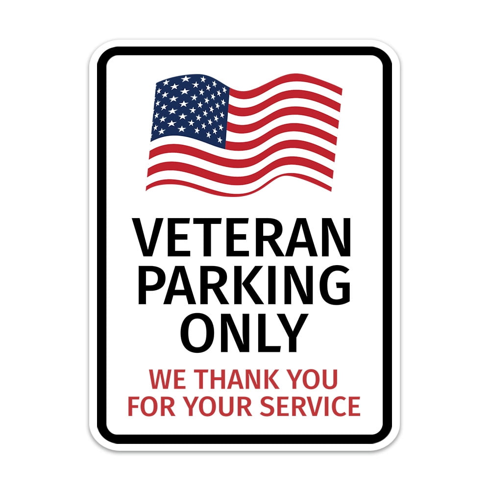 Portrait Round Plus Veteran Parking Only Thank You For Your Service