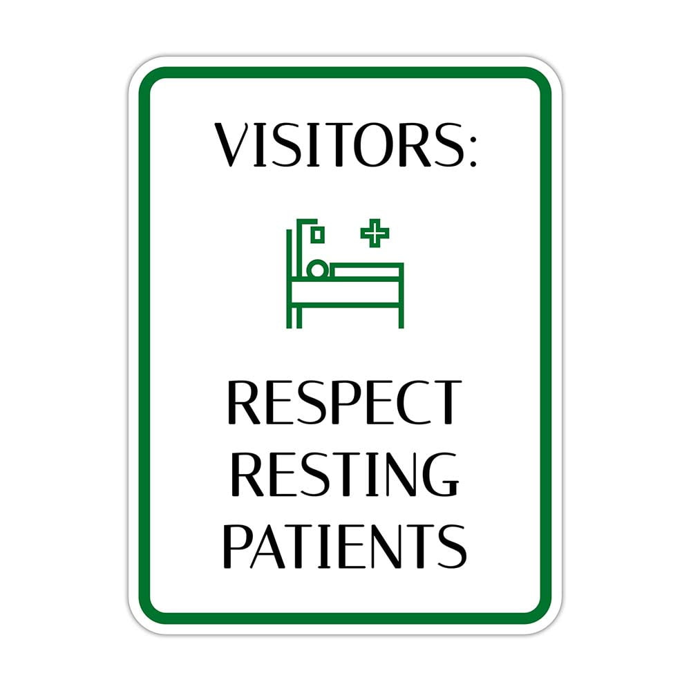 Portrait Round Plus Visitors: Respect Resting Patients Wall or Door ...