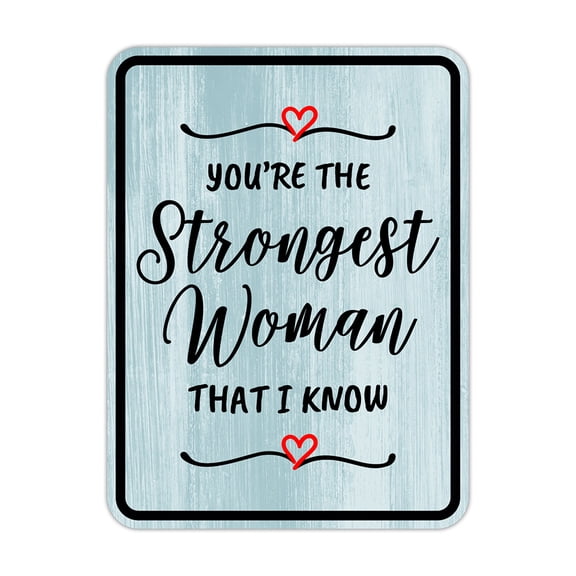 Portrait Round Plus You're The Strongest Woman That I Know Wall or Door Sign | Motivational Home Decor - Small
