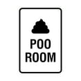 thumbnail image 1 of Portrait Round Poo Room Sign (White) - Large 6" x 8", 1 of 3