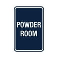 thumbnail image 1 of Portrait Round Powder Room Sign (Navy Blue / White) - Small 4" x 6", 1 of 3