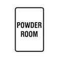 thumbnail image 1 of Portrait Round Powder Room Sign (White) - Medium 5" x 7", 1 of 3