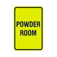 thumbnail image 1 of Portrait Round Powder Room Sign (Yellow / Black) - Medium 5" x 7", 1 of 3