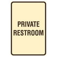 thumbnail image 1 of Portrait Round Private Restroom Sign (Ivory/Dark Brown) - Small 4" x 6", 1 of 3