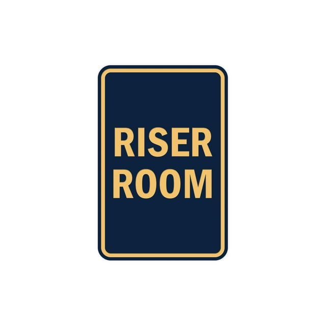 Portrait Round Riser Room Sign (Navy Blue/Gold) - Small 4