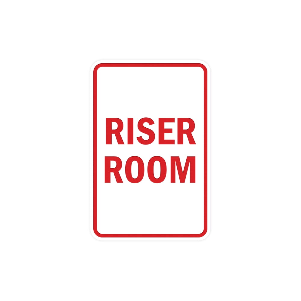 Portrait Round Riser Room Sign (White/Red) - Large 6