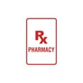 thumbnail image 1 of Portrait Round Rx Pharmacy Sign (White/Red) - Small 4" x 6", 1 of 3