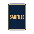 thumbnail image 1 of Portrait Round Sanitize Sign (Navy Blue/Gold) - Large 6" x 8", 1 of 3