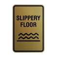 thumbnail image 1 of Portrait Round Slippery Floor Sign (Brushed Gold) - Large, 1 of 7