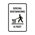 thumbnail image 1 of Portrait Round Social Distancing 6 Feet Sign (White) - Large, 1 of 1