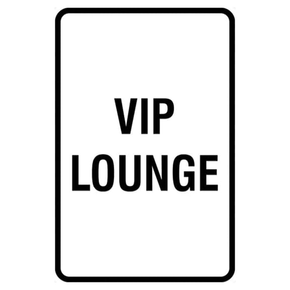 Portrait Round Vip Lounge Sign (White) - Small 4" x 6"