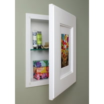 Portrait Shaker White Recessed Picture Frame Medicine Cabinet (11" W x 14" H)