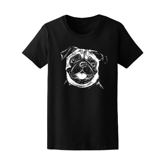 Portrait Sketch Fawn Pug Face T-Shirt Men -Image by Shutterstock, Male Large