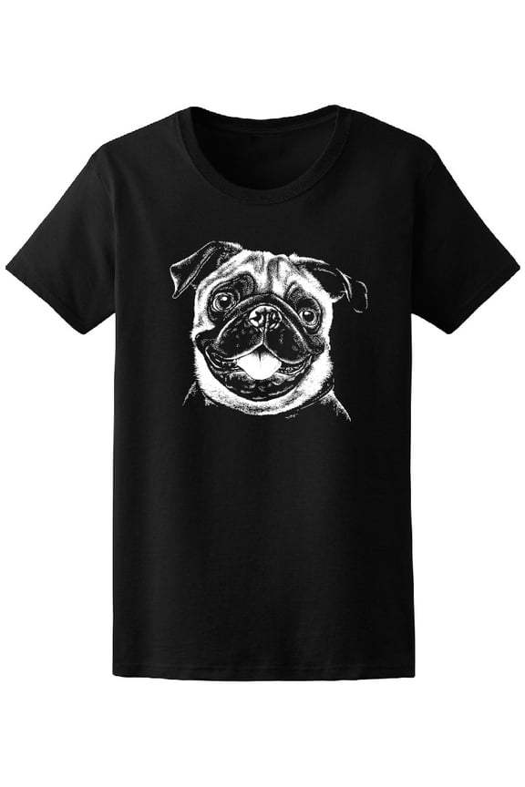 Portrait Sketch Fawn Pug Face T-Shirt Men -Image by Shutterstock, Male Large