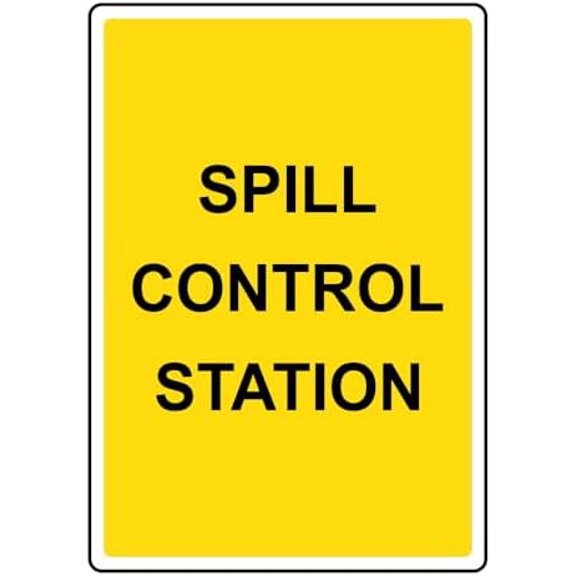 Portrait Spill Control Station Sign Metal Sign 8x12 Inch \u2013 Safety for Home, Office, or Workplace