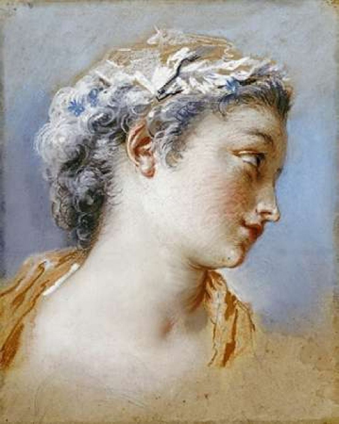 Portrait Study of a Young Girl Canvas Art - Jacques Andre Portail (24 x 30)