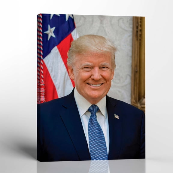 Portrait of Trump Printed Canvas, Trump Merchandise, Donald Trump Official, Trump Posters for Walls, Donald Trump Picture, Ready To Hang for Living Room Home Wall Decor 11x14