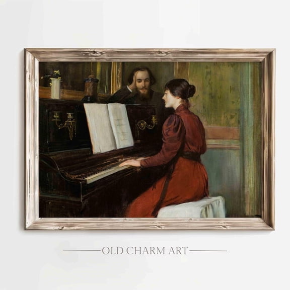 Portrait, Woman Portrait Poster, Vintage Cottage Home Decor, Moody Dark Academia Wall Art, Wa271, Unframed Canvas Size 24x36