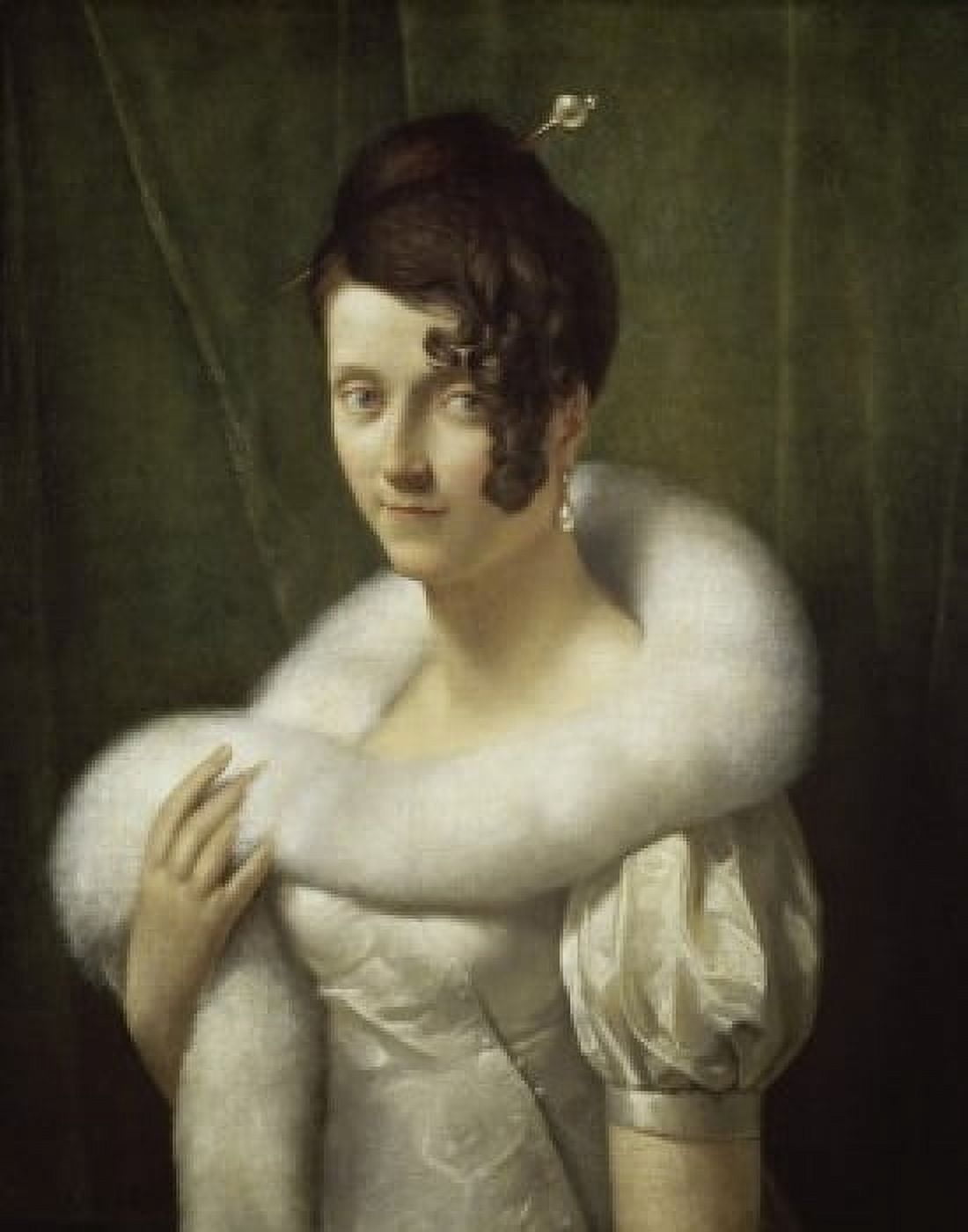 Portrait of a Young Lady (Portrait de Jeune Femme) 19th C Francois Pascal Simon Girard (1770-1837French) Musee des Beaux Arts Nancy France Canvas Art - Francois Pascal Simon Girard (24 x 36)