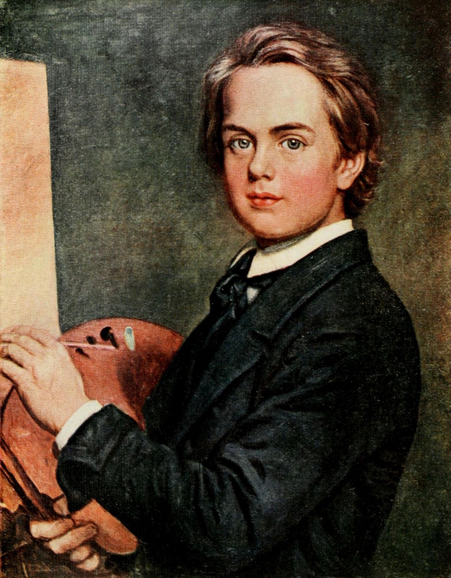 Portrait at the age of 15 Holman Hunt 1908 Canvas Art - William Holman Hunt (24 x 36)