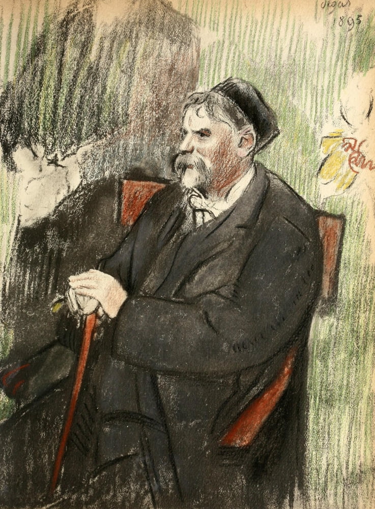 Portrait de Henri Rouart Canvas Art - Edgar Degas (18 x 24)
