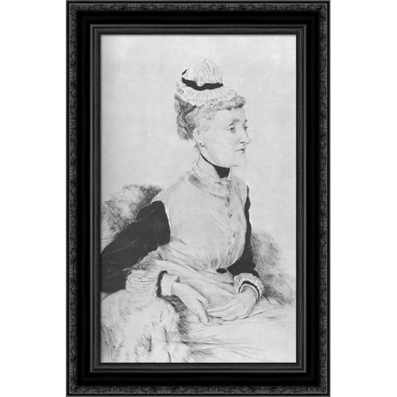 Portrait de M. B ... 18x24 Black Ornate Wood Framed Canvas Art by Tissot, James Jacques Joseph
