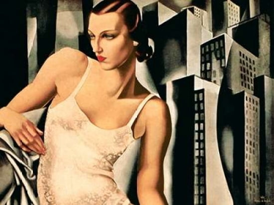Portrait de Madame Allan Bott Canvas Art - Tamara de Lempicka (22 x 28)