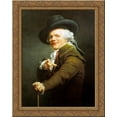 thumbnail image 1 of Portrait de l'artiste sous les traits d'un moqueur 24x20 Gold Ornate Wood Framed Canvas Art by Joseph Ducreux, 1 of 2