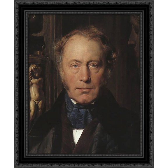 Portrait ' detail 20x23 Black Ornate Wood Framed Canvas Art by Delaroche, Paul