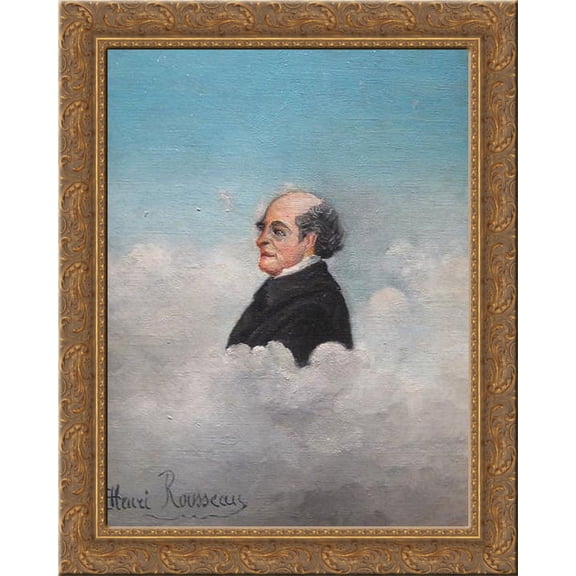 Portrait du pere del`artiste 24x20 Gold Ornate Wood Framed Canvas Art by Henri Rousseau
