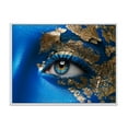 thumbnail image 1 of Portrait of A Young Woman Model With Blue Make-Up 32 in x 24 in Framed Photography Canvas Art Print, by Designart, 1 of 5