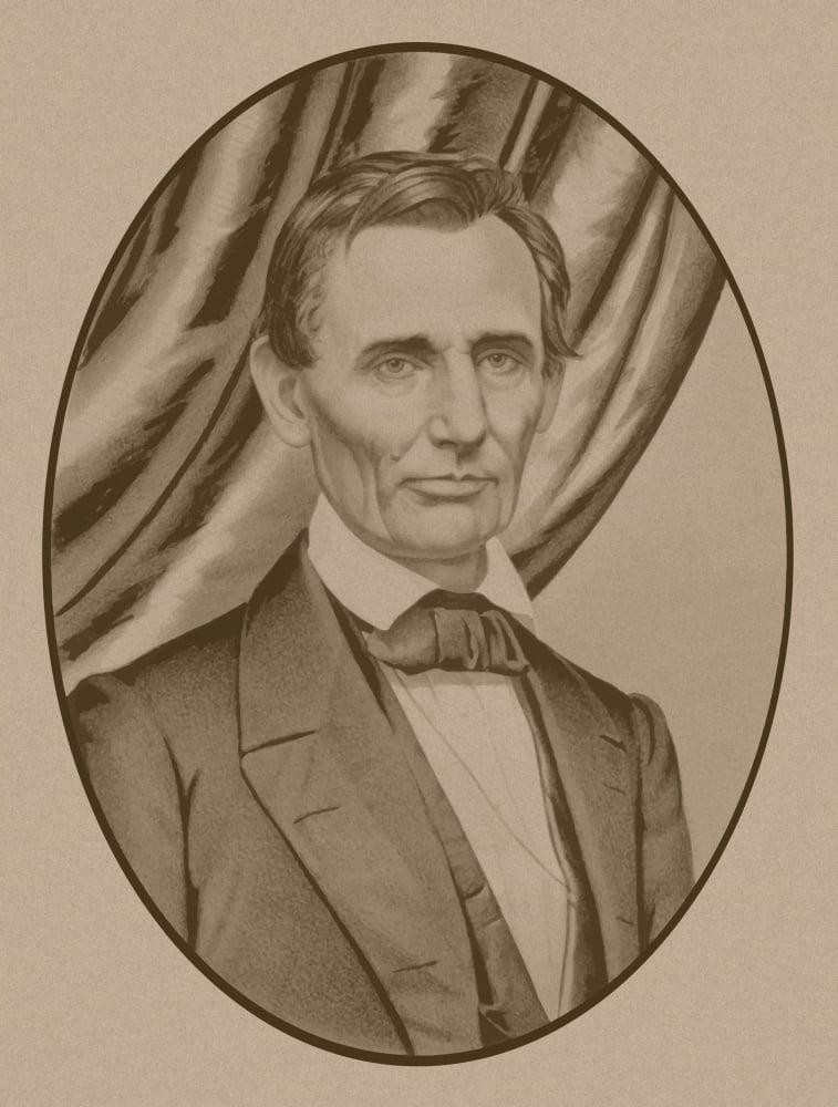Portrait of Abe Lincoln as a clean-shaven candidate for President Canvas Art - John ParrotStocktrek Images (13 x 16)